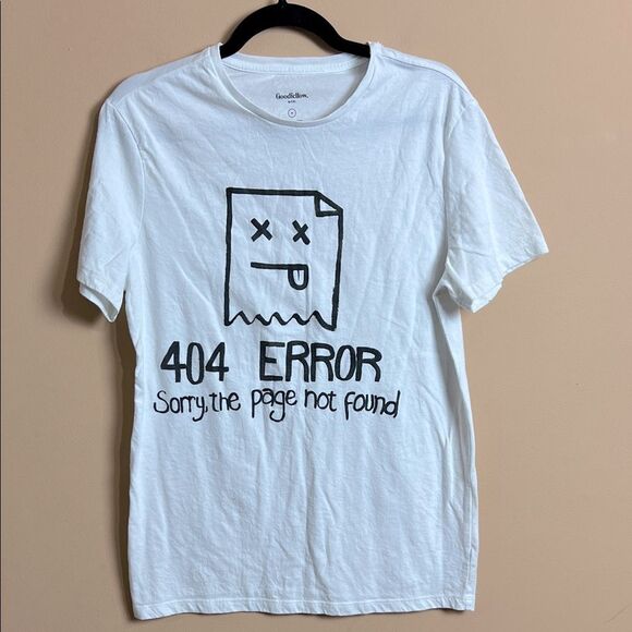 Goodfellow & Co Unisex Medium Lyndale Tee 404 Error Message Short Sleeve T-Shirt - Picture 1 of 4